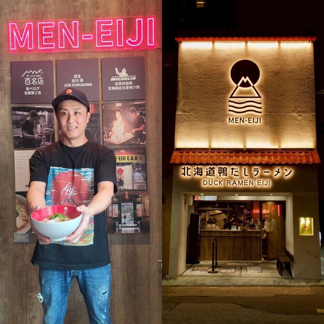 在台灣最具代表性的鴨白湯拉麵品牌,是來自日本北海道的 MEN-EIJI